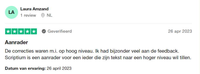 Review verslag nakijken Scriptium